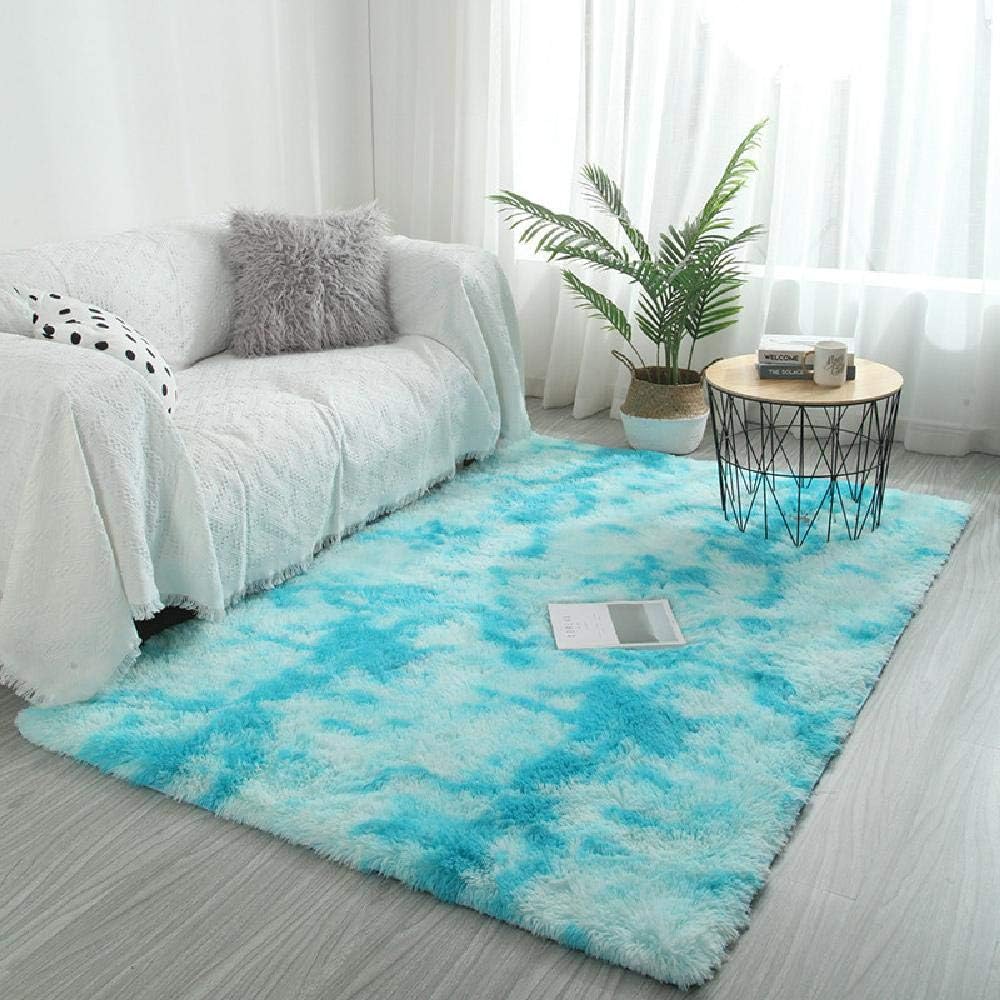Ragen Bed side Carpet Living room gradient tie-dye plush carpet bedroom sofa geometric pattern edging soft carpet non-slip room carpet Rugs