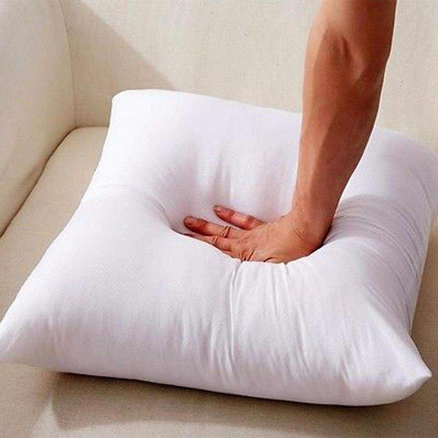 【Discounted】Ragen 17 x 17 inches Pillow Inserts, Sets of Hypoallergenic Brushed Microfiber Liner Down Alternative Filled Square Cushion Throw Pillow