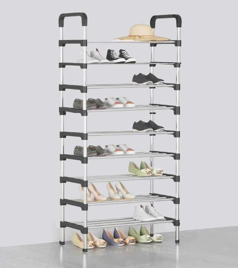 8 Layer Simple Shoe Rack Easy Assembled Economical Shoes Rack for Entryway Hallway Bedroom Living Room Back To College Essential