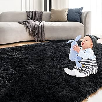 Ragen Bed side Carpet Living room gradient tie-dye plush carpet bedroom sofa geometric pattern edging soft carpet non-slip room carpet Rugs