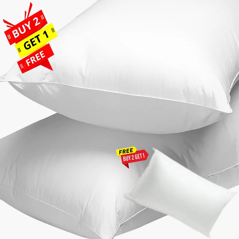 3PCS 600G Soft Bed Pillows Set  Premium Fluffy Sleeping Pillows  Hotel Quality Fiber Filled 【Buy 2 Get 1 FREE】
