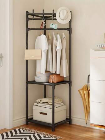 Ragen Clothes Rack Garment Rack Freestanding Closet Organizer,Metal Cloth Hanger Rack Stand Clothes Drying Rack,Multifunctional Bedroom Hanging Rack For Indoor Bedroom