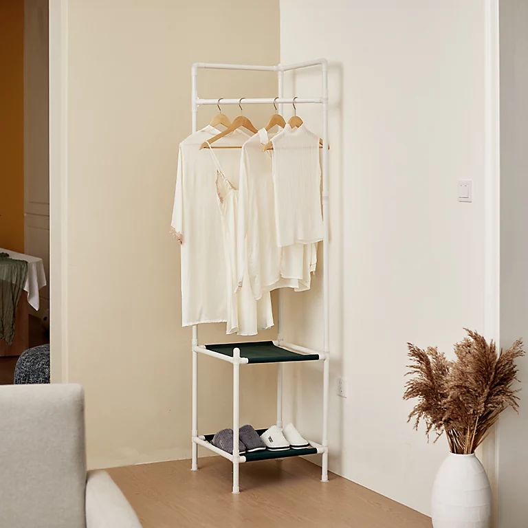 Ragen Clothes Rack Garment Rack Freestanding Closet Organizer,Metal Cloth Hanger Rack Stand Clothes Drying Rack,Multifunctional Bedroom Hanging Rack For Indoor Bedroom