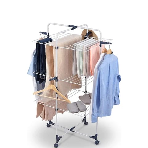 【Product Offer】Classic Ragen Multi purpose Clothes Hanger Airer Clothes Drying Rack 4 Tier Foldable Rotating Stainless Laundry Dryer Hanger With Casters For Indoor Outdoor