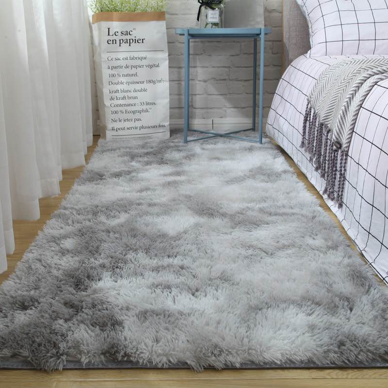 Ragen Bed side Carpet Living room gradient tie-dye plush carpet bedroom sofa geometric pattern edging soft carpet non-slip room carpet Rugs