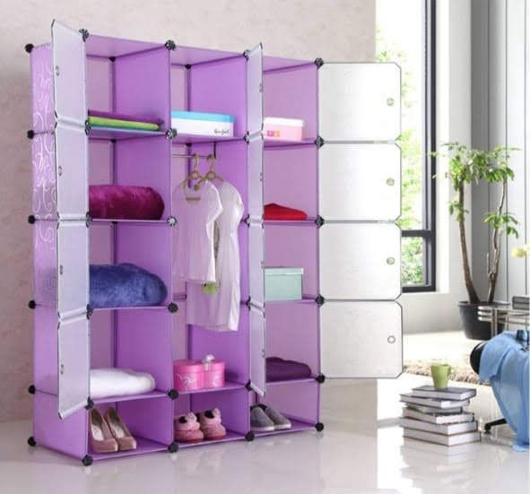 【Promotions】RAGEN 3 Column  Plastic Wardrobe Large Capacity Assemble Wardrobe Home Storage with Shoe Cabinet