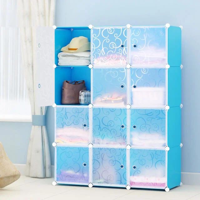 【Promotions】RAGEN 3 Column  Plastic Wardrobe Large Capacity Assemble Wardrobe Home Storage with Shoe Cabinet