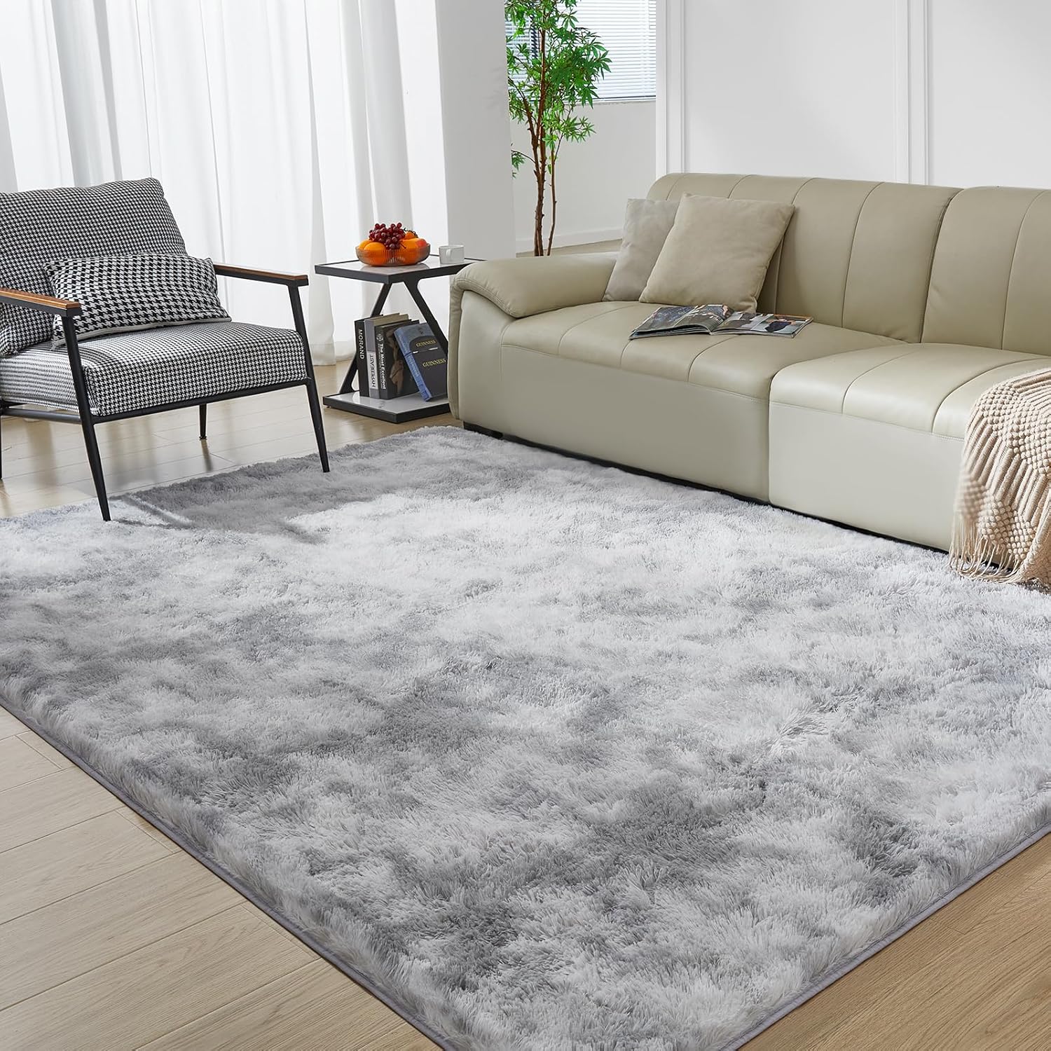 Modern Soft Fluffy Large Shaggy Rug for Bedroom Livingroom Dorm Kids Room Indoor Home Decorative, Non-Slip Plush Furry Fur Area Rugs Comfy Nursery Accent Floor Carpet