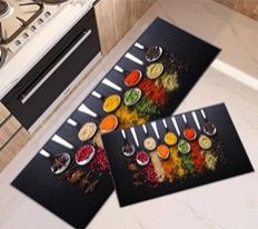 2 Pcs Kitchen Rug Non Slip Kitchen Mat Set Kitchen Carpets Non Slip Washable Suitable For Children's Room, Doorway, Outdoor, kitchen