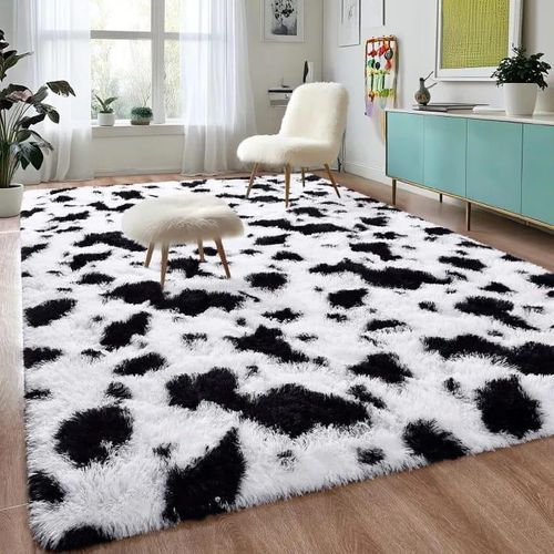 Modern Soft Fluffy Large Shaggy Rug for Bedroom Livingroom Dorm Kids Room Indoor Home Decorative, Non-Slip Plush Furry Fur Area Rugs Comfy Nursery Accent Floor Carpet
