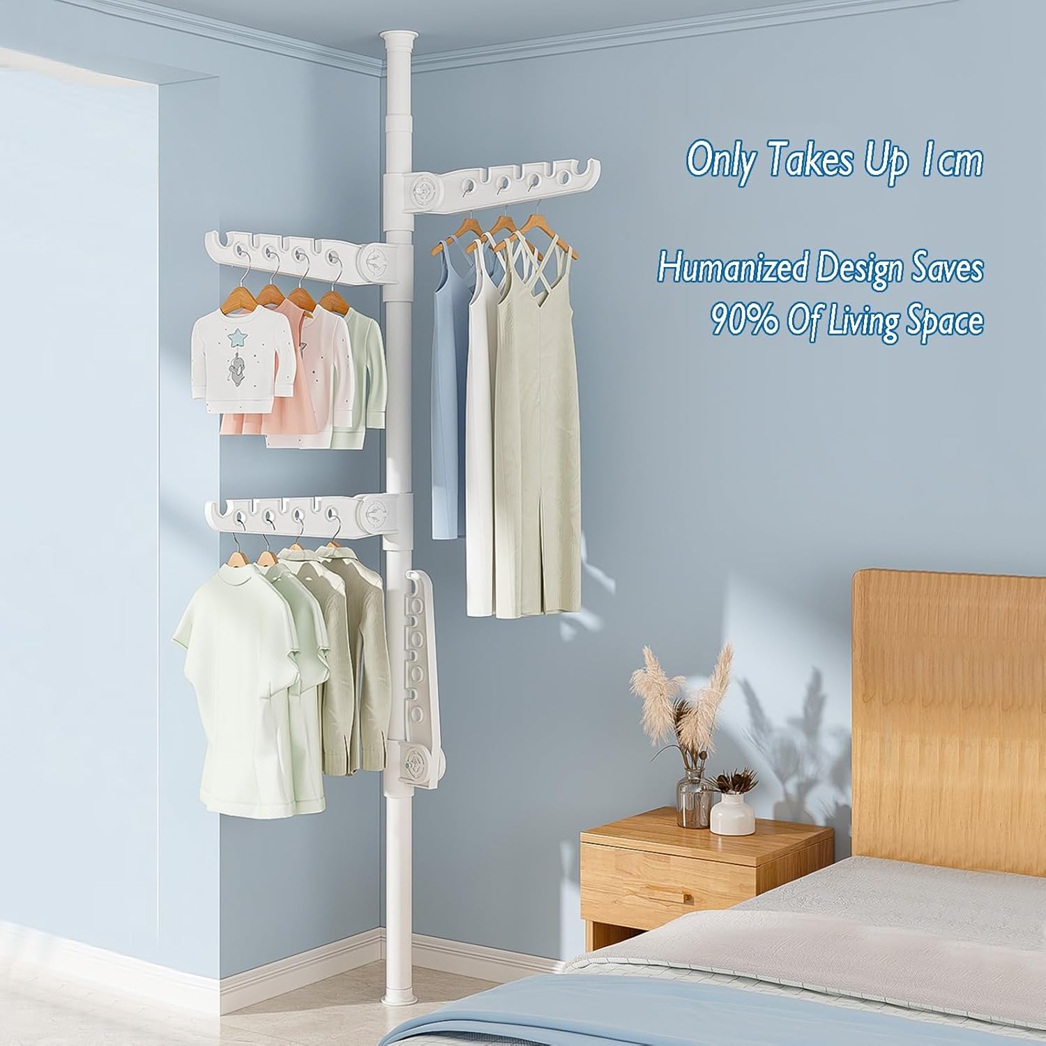 【Product Offer】Rectratable Adjustable Freestanding Clothes Hanger, Closet Organizer, Portable Clothes Hanger, Durable, Suitable For Storing And Drying All Kinds Of Clothes