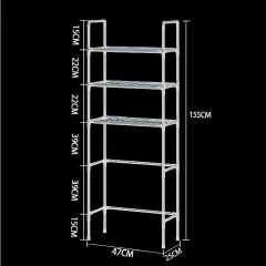 Ragen Over The Toilet Storage Rack, Bathroom Organizer Shelves Cabinet Above Toilet, with Adjustable Height Freestanding Shelf Space Saver