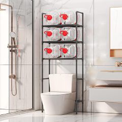Ragen Over The Toilet Storage Rack, Bathroom Organizer Shelves Cabinet Above Toilet, with Adjustable Height Freestanding Shelf Space Saver