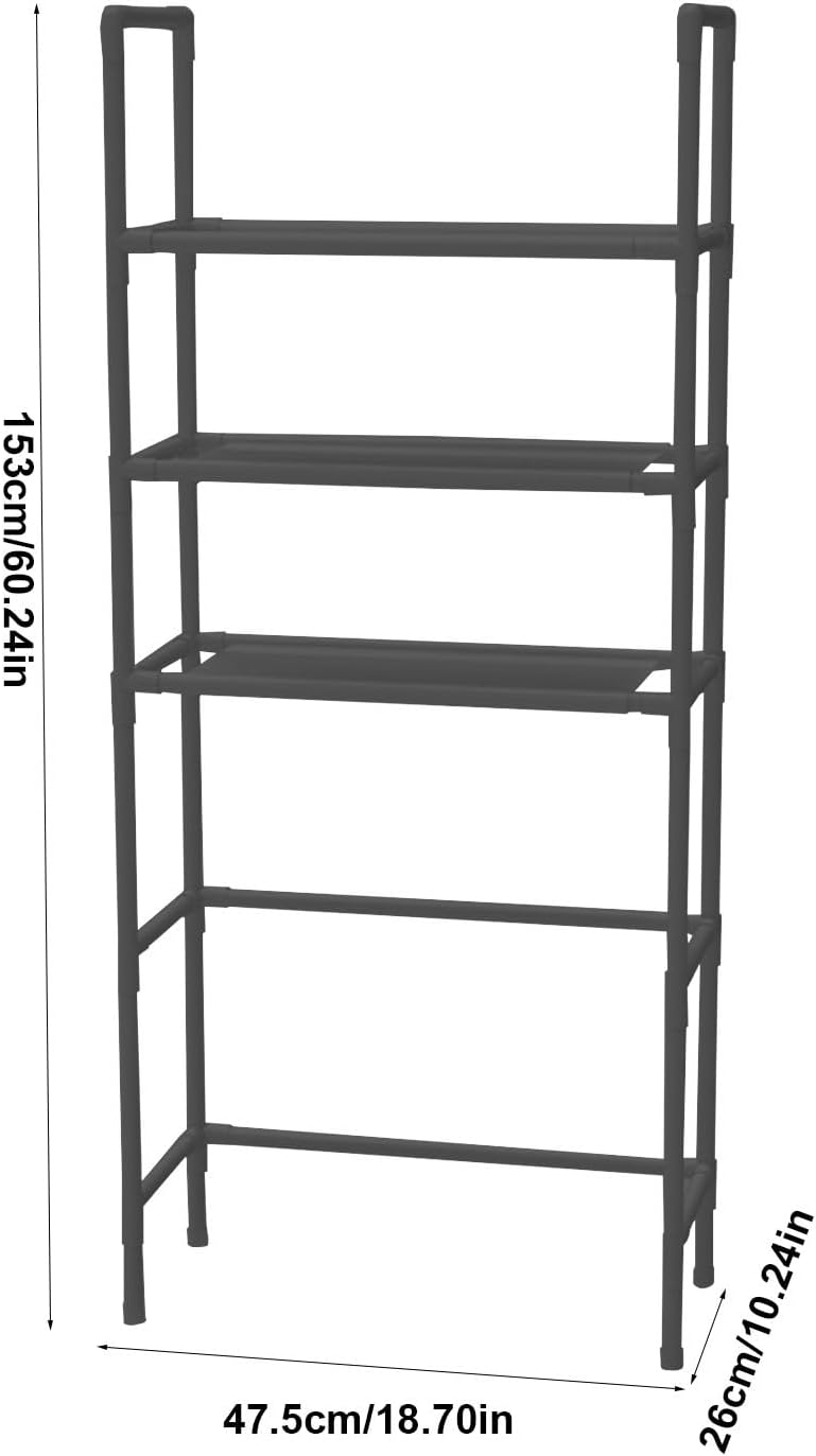 Ragen Over The Toilet Storage Rack, Bathroom Organizer Shelves Cabinet Above Toilet, with Adjustable Height Freestanding Shelf Space Saver