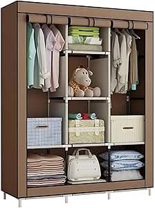 Simple 3 Columns Metallic Wardrobe Medium storage Capacity Wardrobe Assemble Closets Portable Home Storage Portable Wardrobe Clothing storage