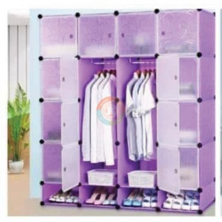 Portable 4-Column Plastic Wardrobe Keep your clothes well organized with the Portable 4-Column Plastic Wardrobe, a spacious and modern storage solution designed for homes with limited space. With mult