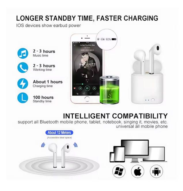 Bluetooth Earphone Wireless earphones Earbuds Blutooth  With Charging Box Fast delivery within 1-5 days