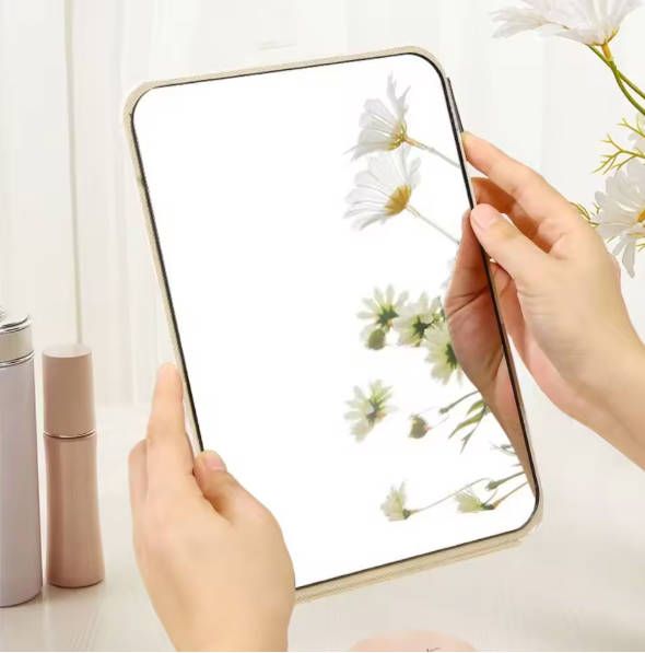 Simple square folding mirror adjustable desktop dressing mirror portable makeup mirror household items lwomen mirror Fast delivery within 1-5 days