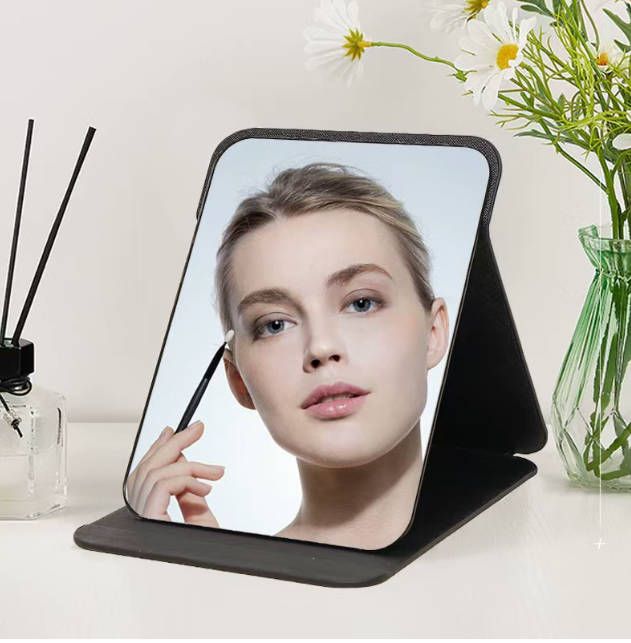 Simple square folding mirror adjustable desktop dressing mirror portable makeup mirror household items lwomen mirror Fast delivery within 1-5 days