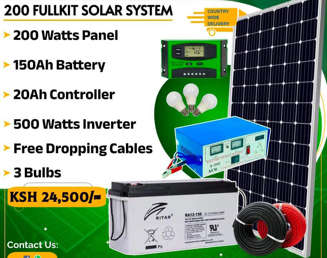 200WTTS SOLAR FULLKIT+ FREE 10M DROPPING CABLE