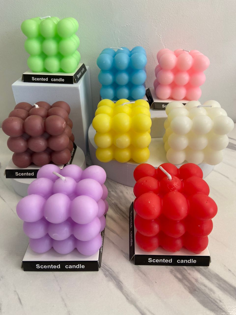 3D Non-stick Bubble Cube scented Candles. mixed colors DIY Cube Handmade Aromatherapy Resin Mold Gypsum Craft Making Molds Home Decor