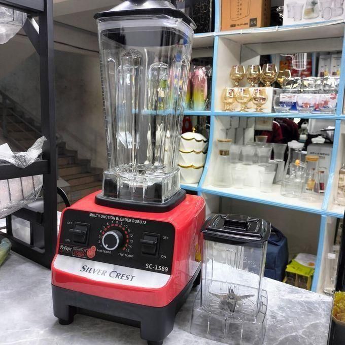 SILVER CREST Commercial Blender-4500W .Is suitable for hard foods and crushes ice. It is specially made for food smoothening and has the ability to crush the seed of tomatoes to fine paste.