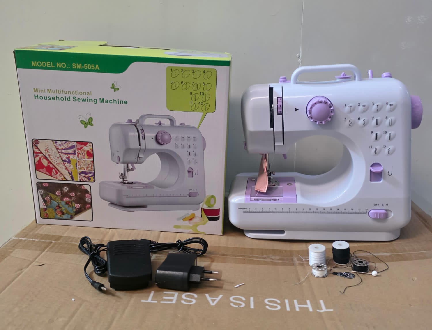 Mini multifunctional  household Sewing machine.Mini portable electric sewing machine has low noise during use, and the thread end is designed with a bottom thread, so the sewing effect is firmer.