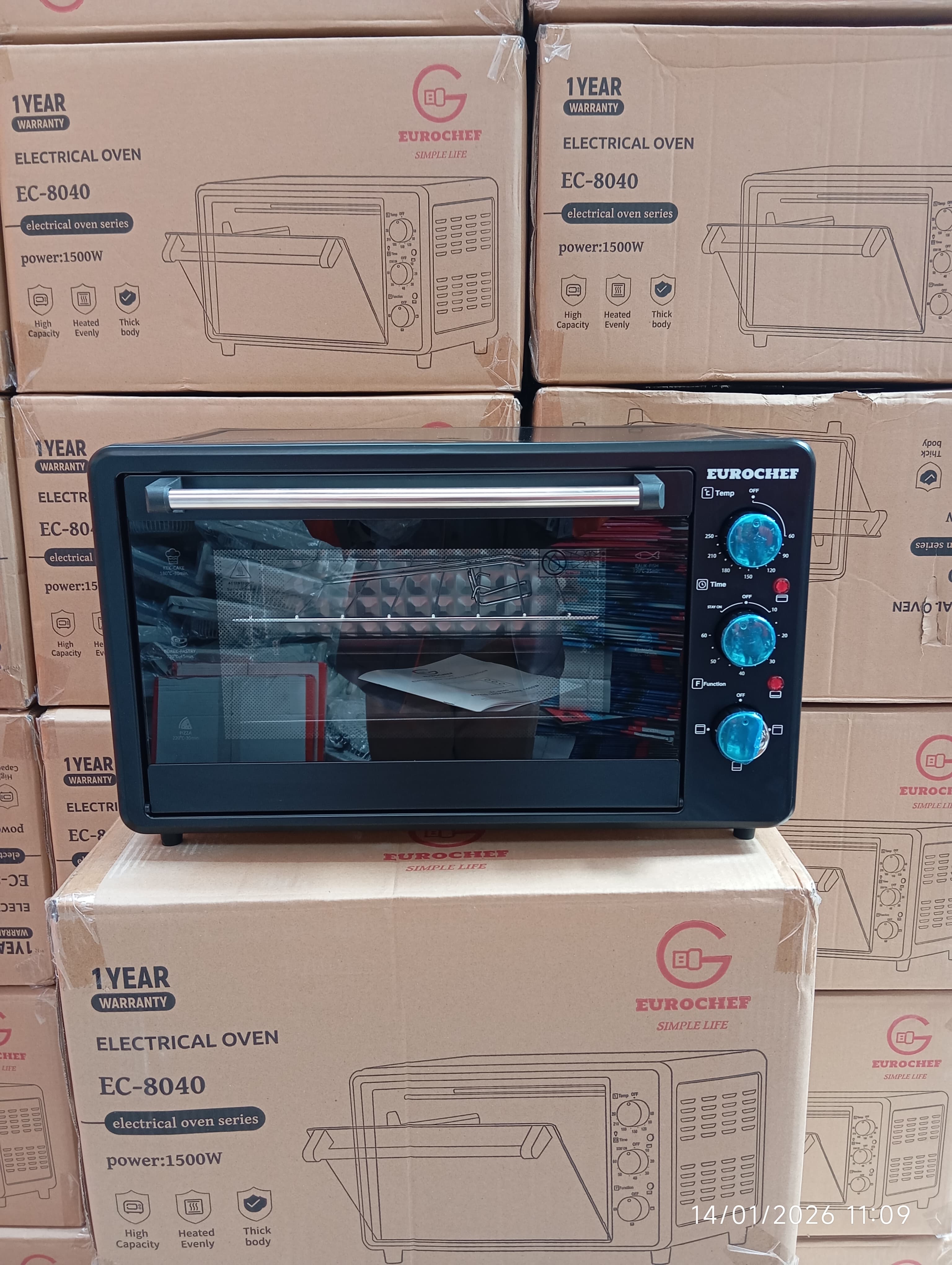 EUROCHEF 3 Knob Settings 32 Litres Electric Rotisserie Oven,e. a great value for money and very economical in power consumption Electric Ovens are very effective and durable