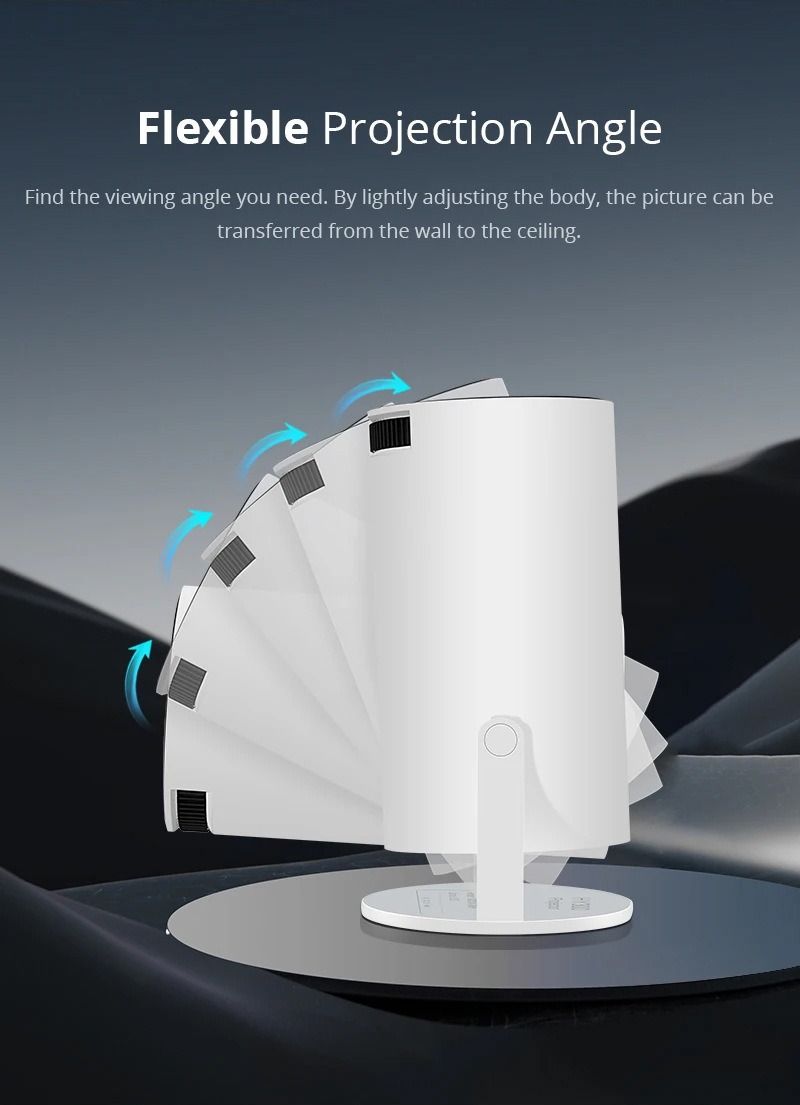HY300 4K Portable Gimbal Projector household high definition intelligence bedroom Projector outdoors camping Large screen cinema