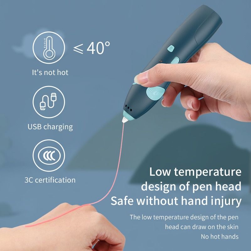 Not hot to the touch 3d Printing pen wireless Three d children three-dimensional Graffiti pen 3b painting pen