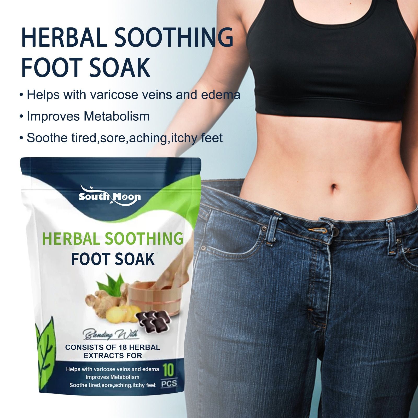 South Moon Herbal Shaper Foot Bath Kit Relieves body fatigue Vein Repair Shaper Bead Foot Bath Kit