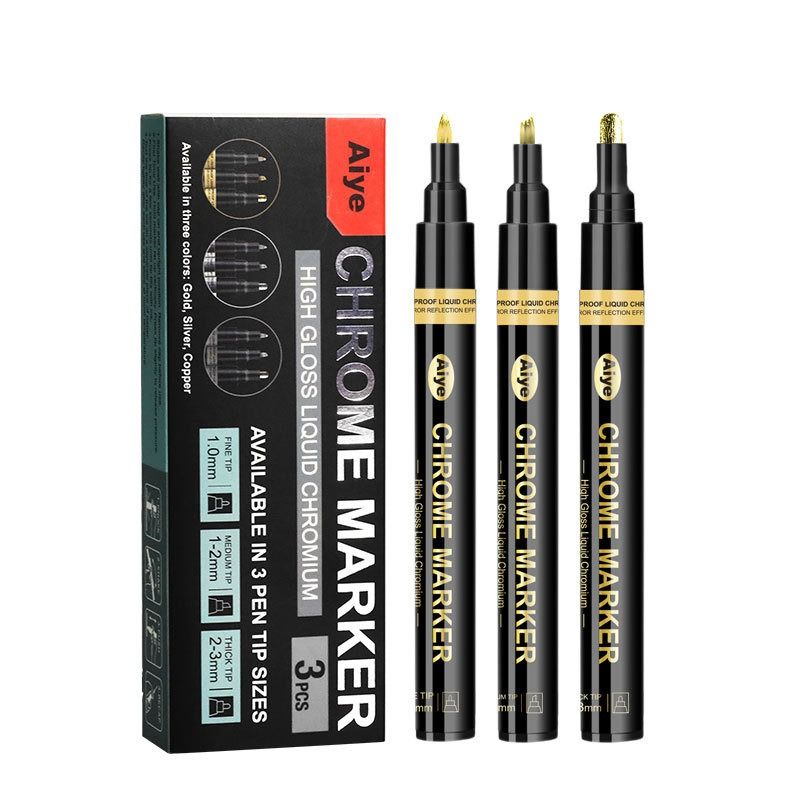 Highlight Nail Pen Mirror finish Highlight Chrome plated pen nail diy Color painting Graffiti Hand drawn manicure Hook pen marker pen