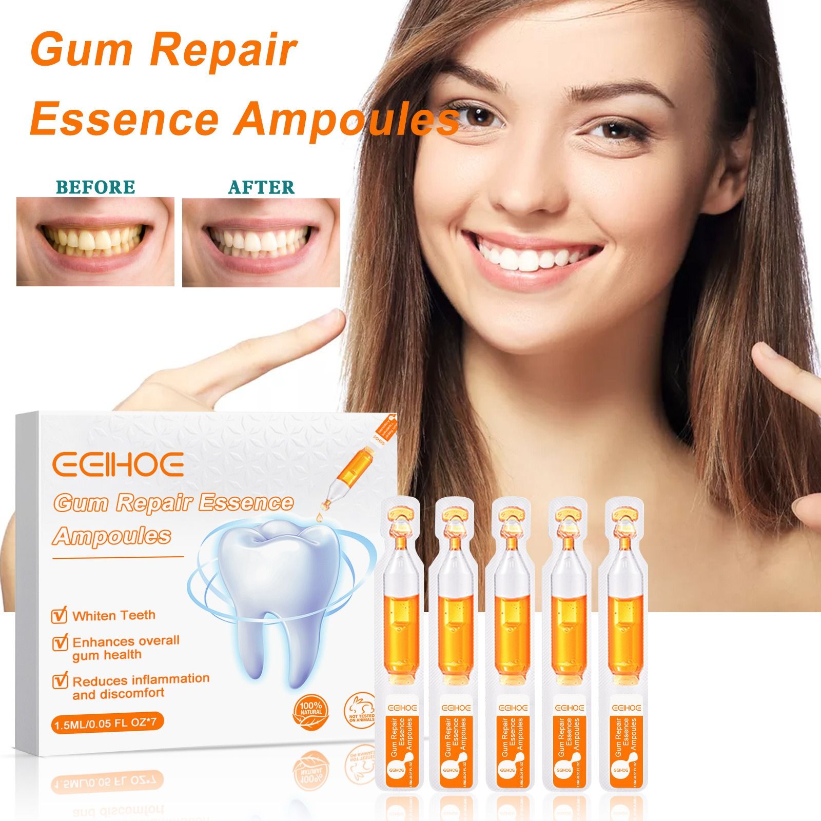 EELHOE tooth repair essence deep clean yellow teeth Tooth stains dental plaque nurture gum oral cavity nursing essence
