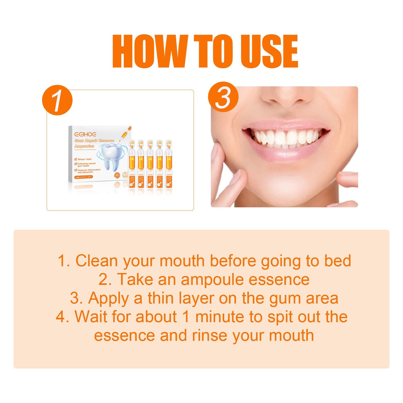 EELHOE tooth repair essence deep clean yellow teeth Tooth stains dental plaque nurture gum oral cavity nursing essence