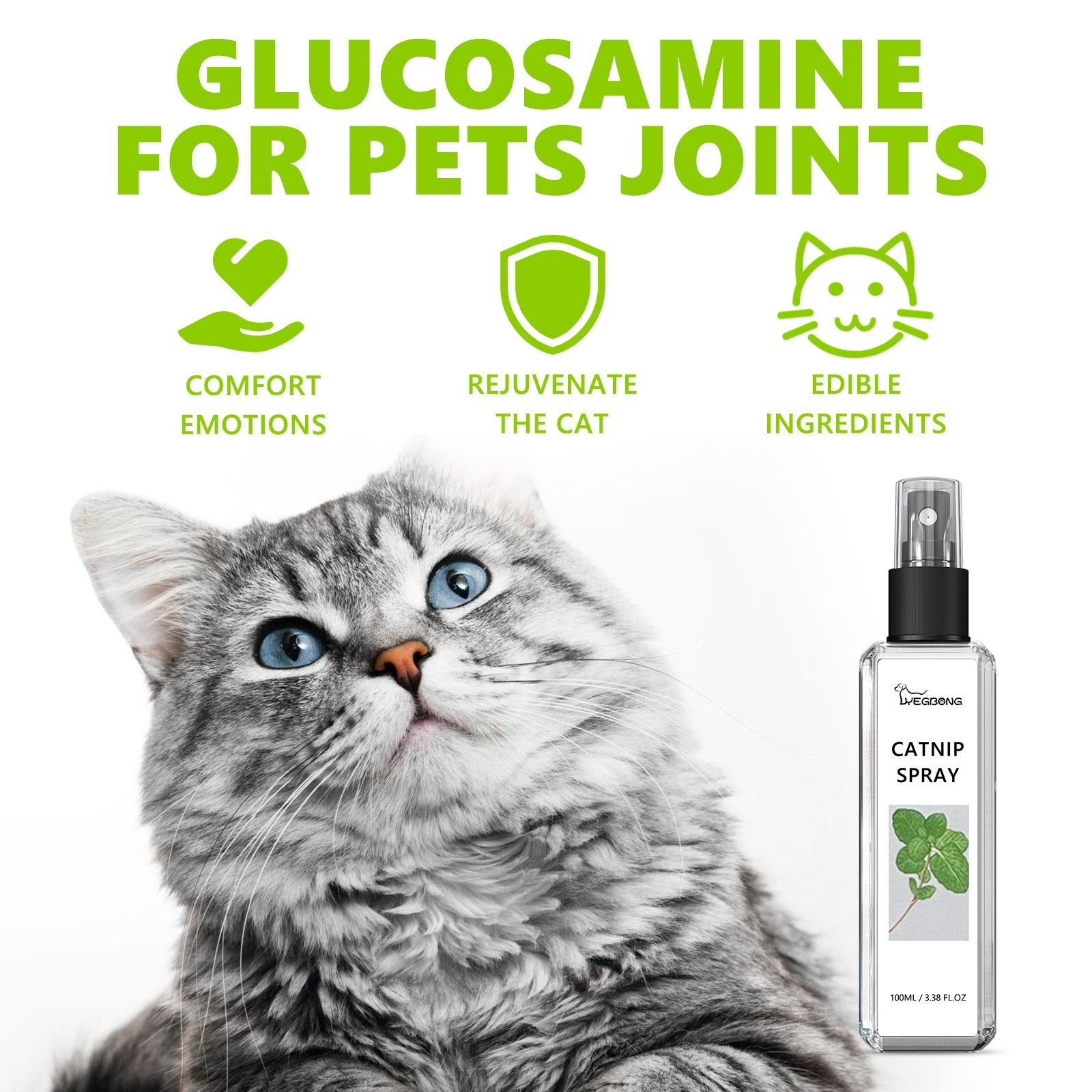 Yegbong catnip spray alleviate kitty restless emotion enhance pet vitality health nursing spray