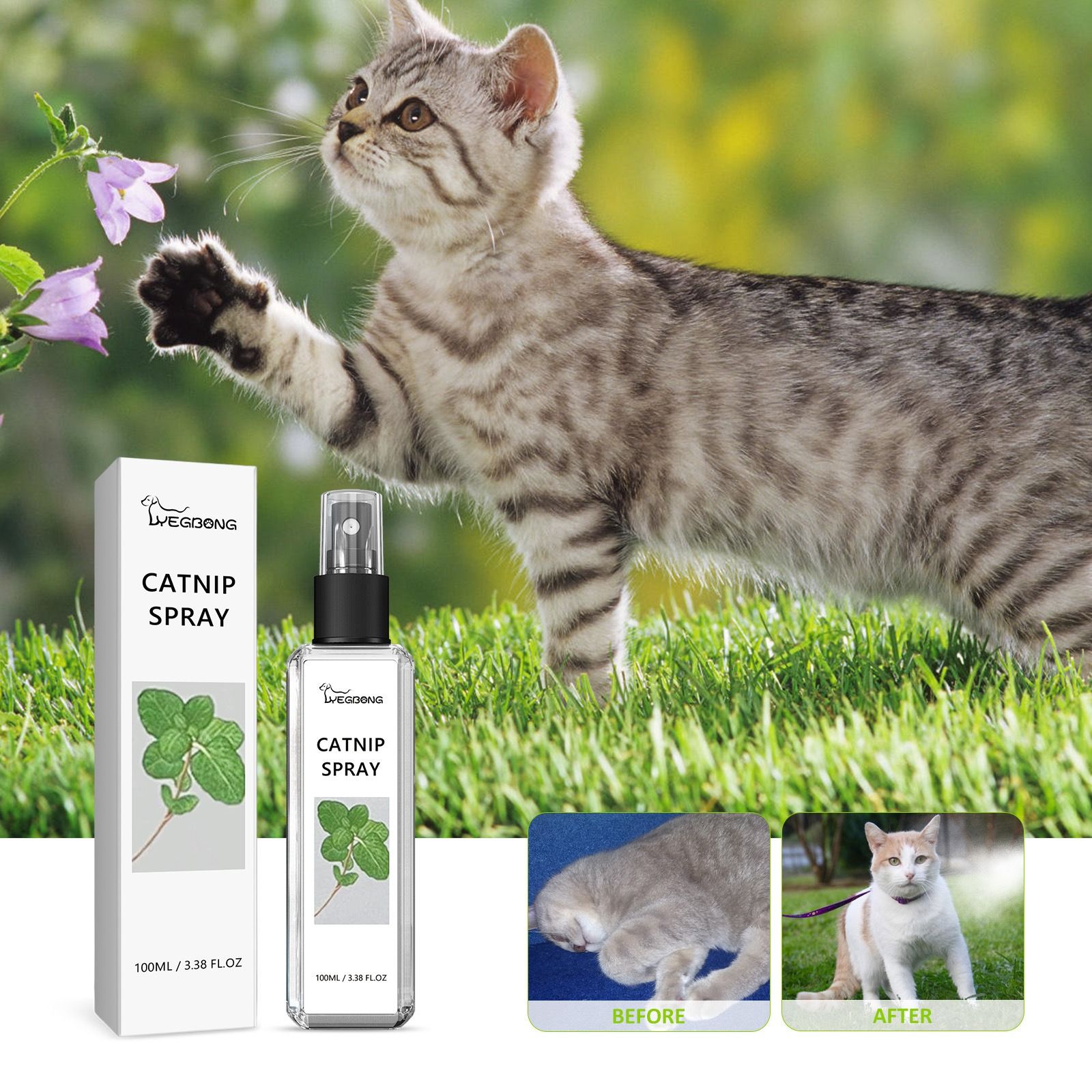Yegbong catnip spray alleviate kitty restless emotion enhance pet vitality health nursing spray
