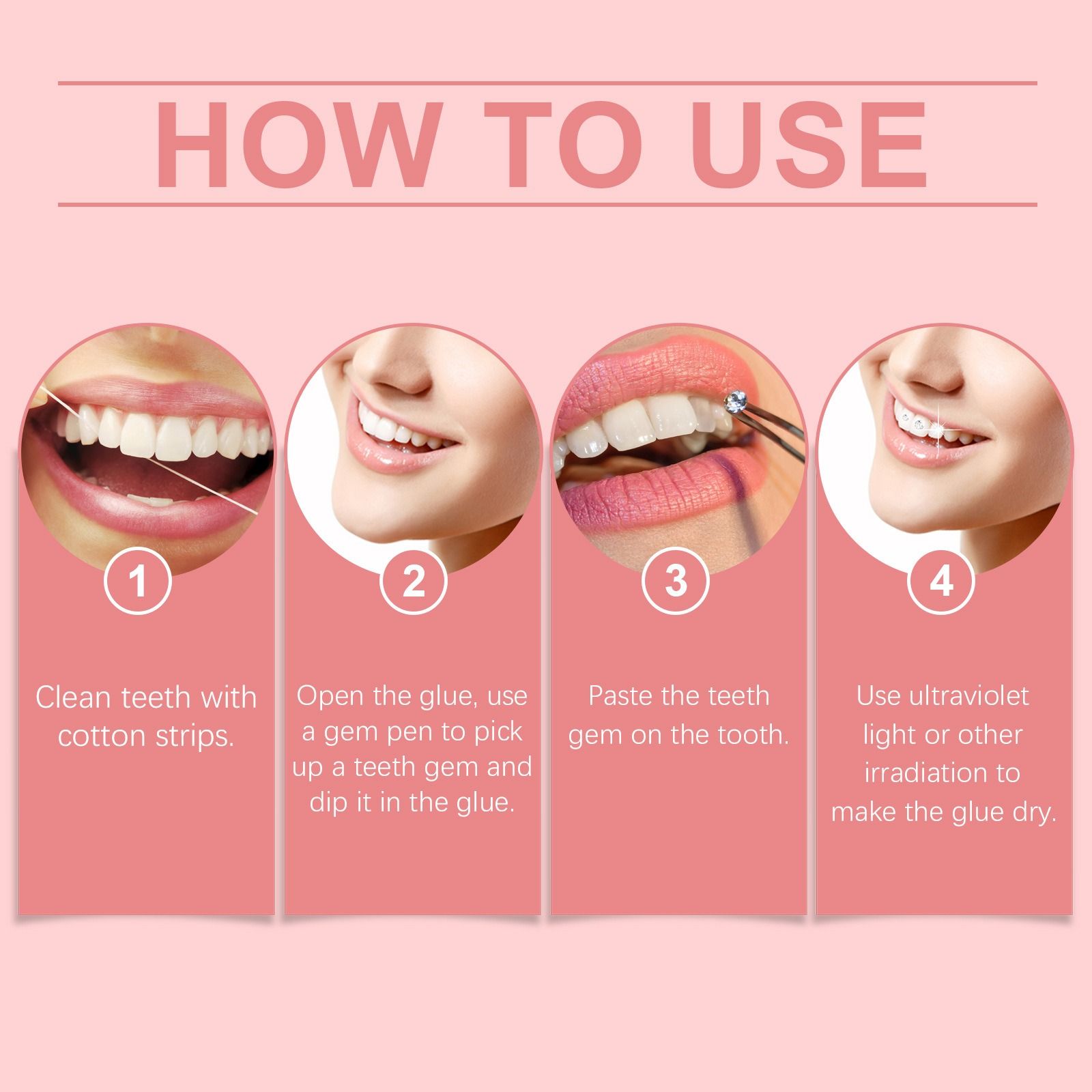EELHOPE Tooth Gemstone DIY set tooth decoration fashion tooth whitening strips Sparkle and light up smile convenient Dental drill