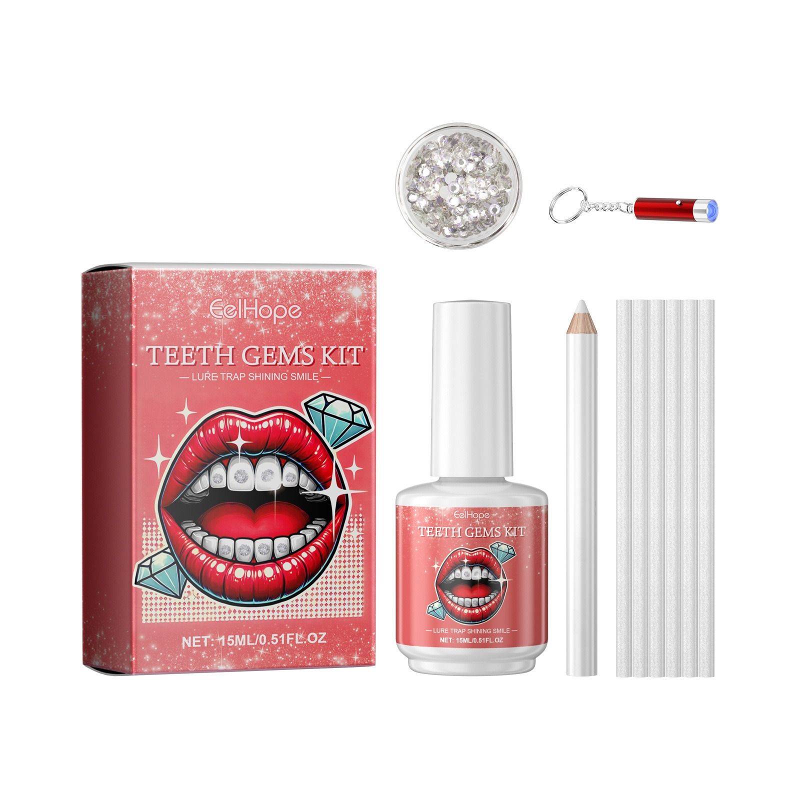 EELHOPE Tooth Gemstone DIY set tooth decoration fashion tooth whitening strips Sparkle and light up smile convenient Dental drill