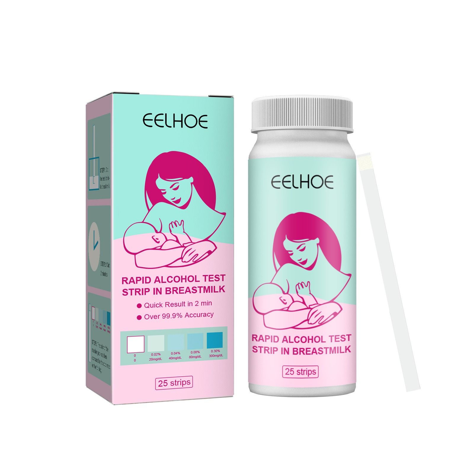 EELHOE breast milk alcohol test strip Home Tests breast milk feed and Breastfeeding mother fast accurate impregnation test strip