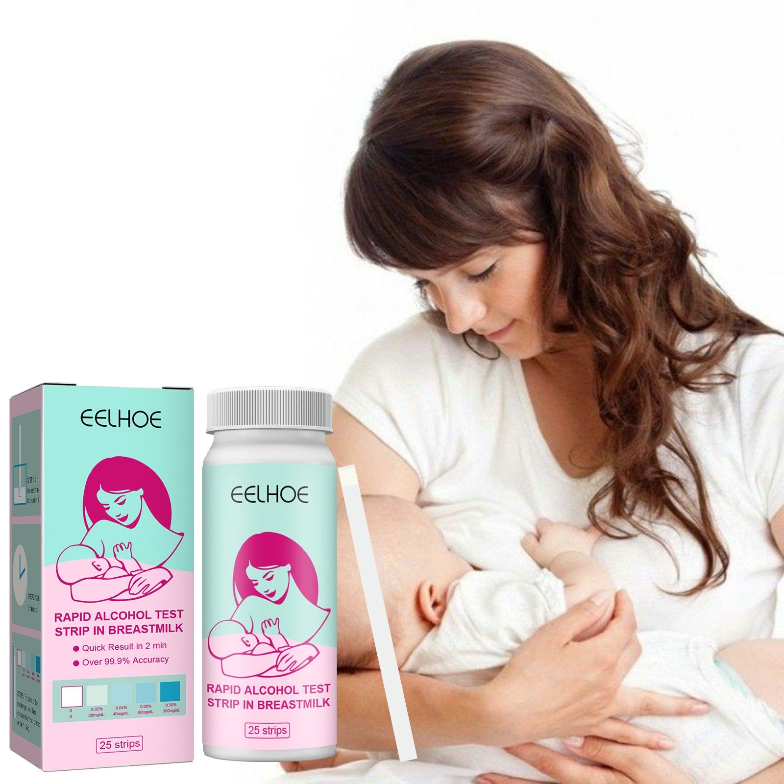 EELHOE breast milk alcohol test strip Home Tests breast milk feed and Breastfeeding mother fast accurate impregnation test strip