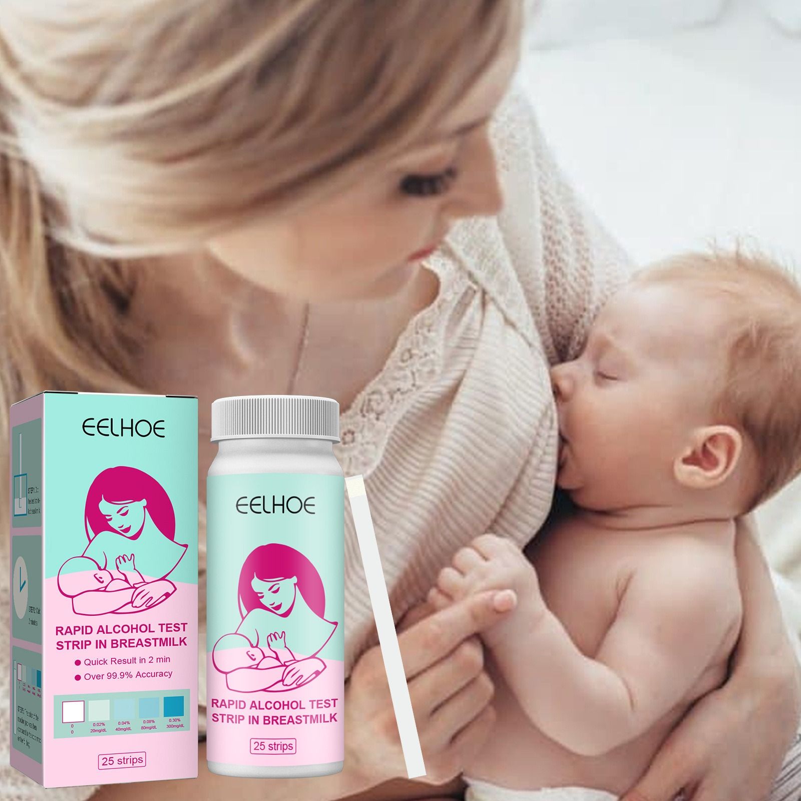 EELHOE breast milk alcohol test strip Home Tests breast milk feed and Breastfeeding mother fast accurate impregnation test strip