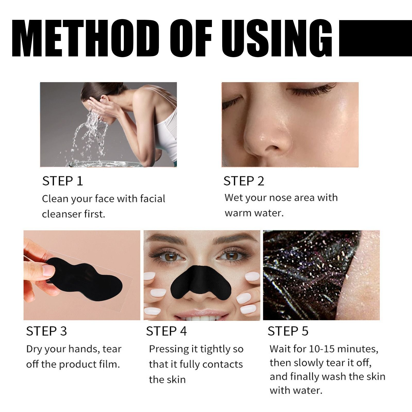 EELHOE nose strip bamboo charcoal remove blackheads Eliminate acne clean pore adsorption grease dirt nose film nose strip