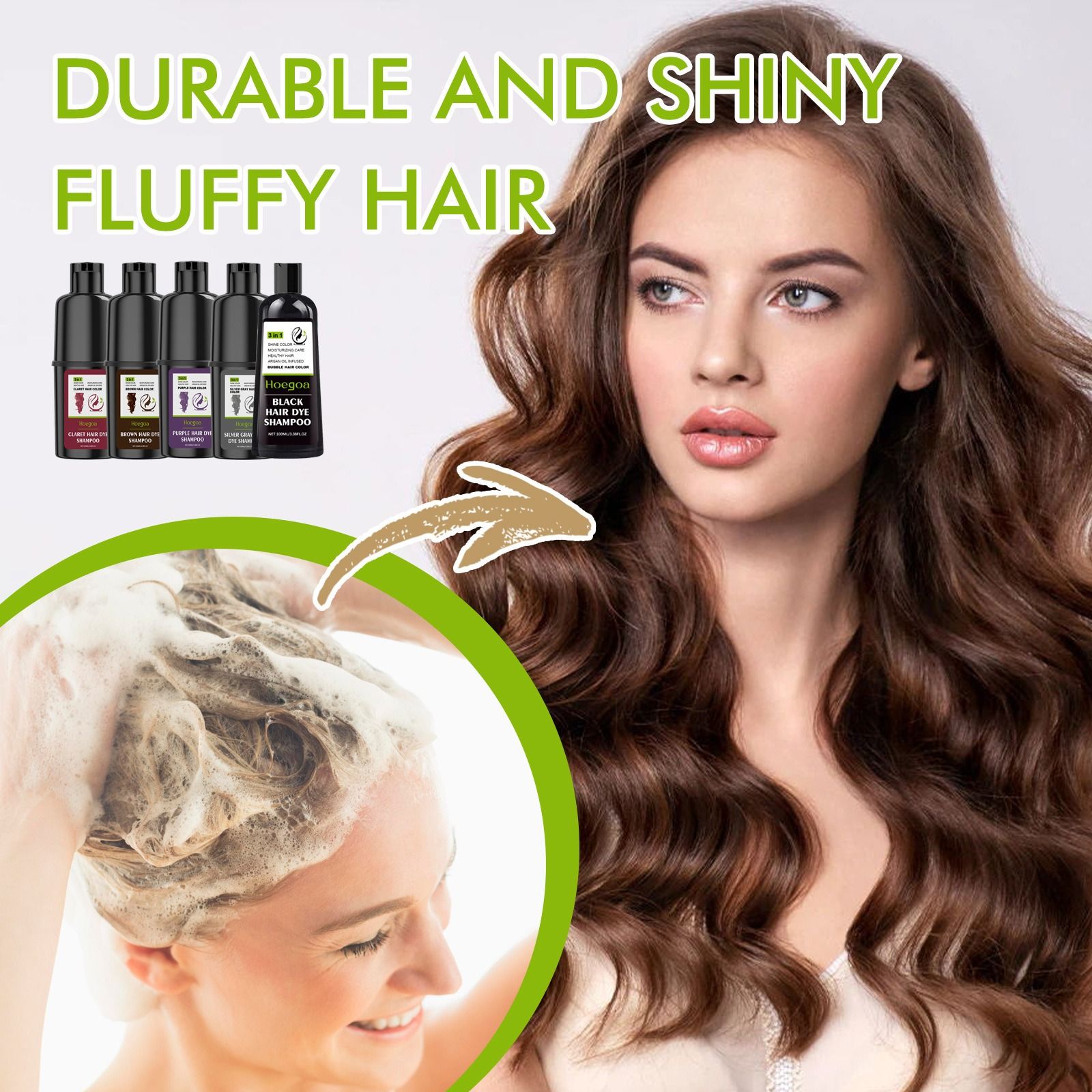 Hoegoa hairdressing shampoo herbal essence moisturize soft and smooth hair care gentle Easy to color Hairdressing shampoo