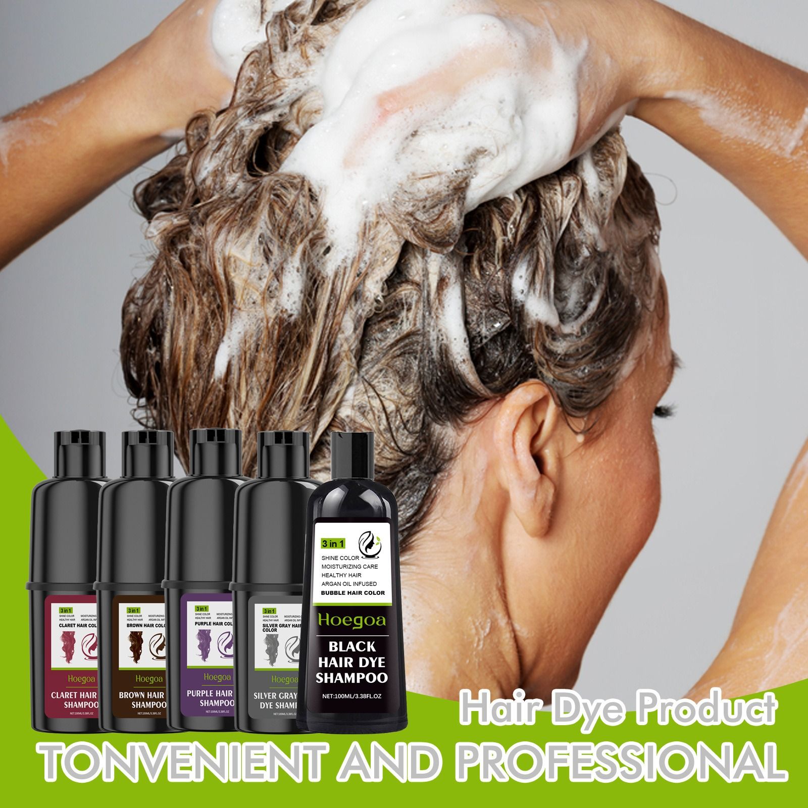Hoegoa hairdressing shampoo herbal essence moisturize soft and smooth hair care gentle Easy to color Hairdressing shampoo
