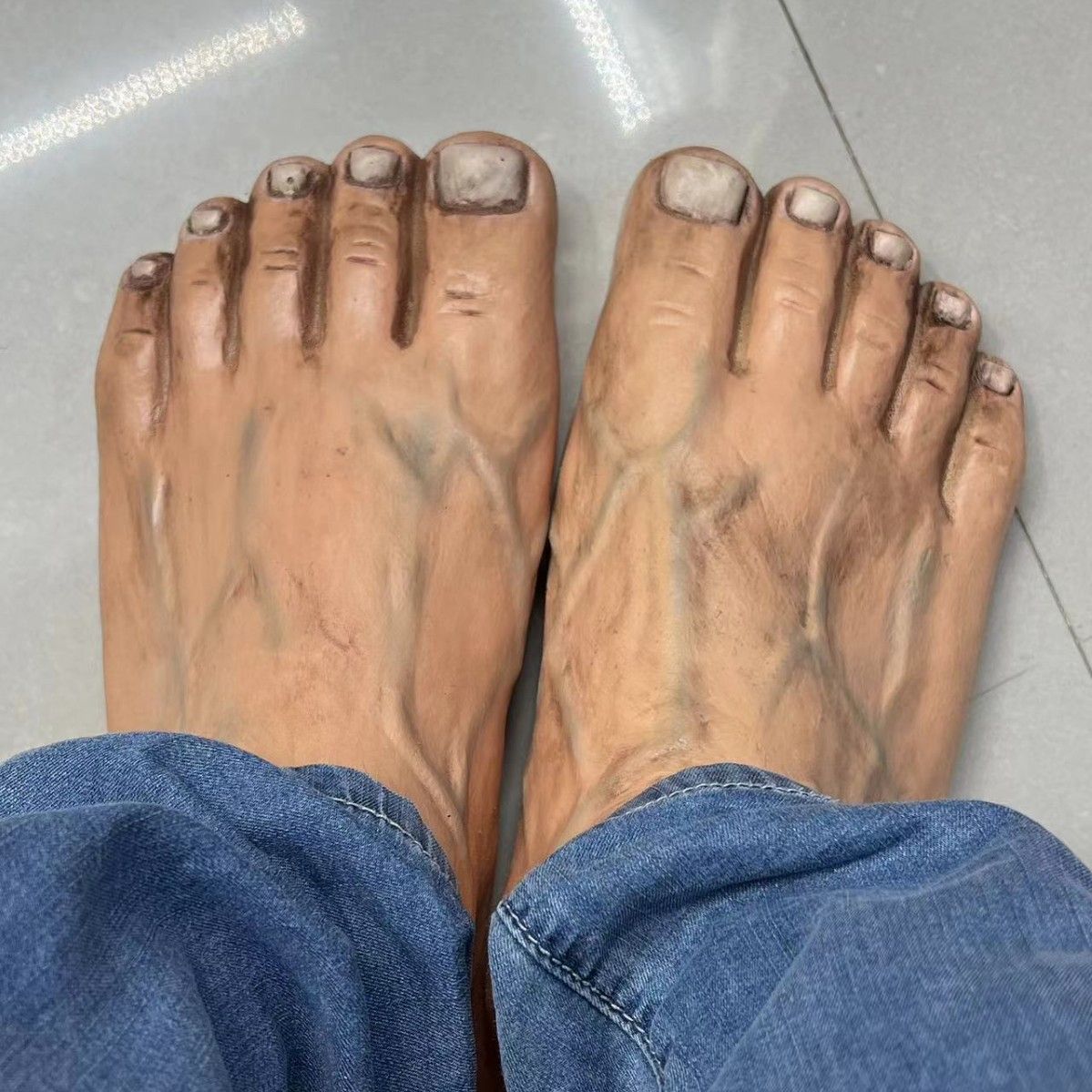 wacky creativity slippers Toe shoes Bigfoot Giant spoof barefoot Red Five Fingers sole Foot shoes toy