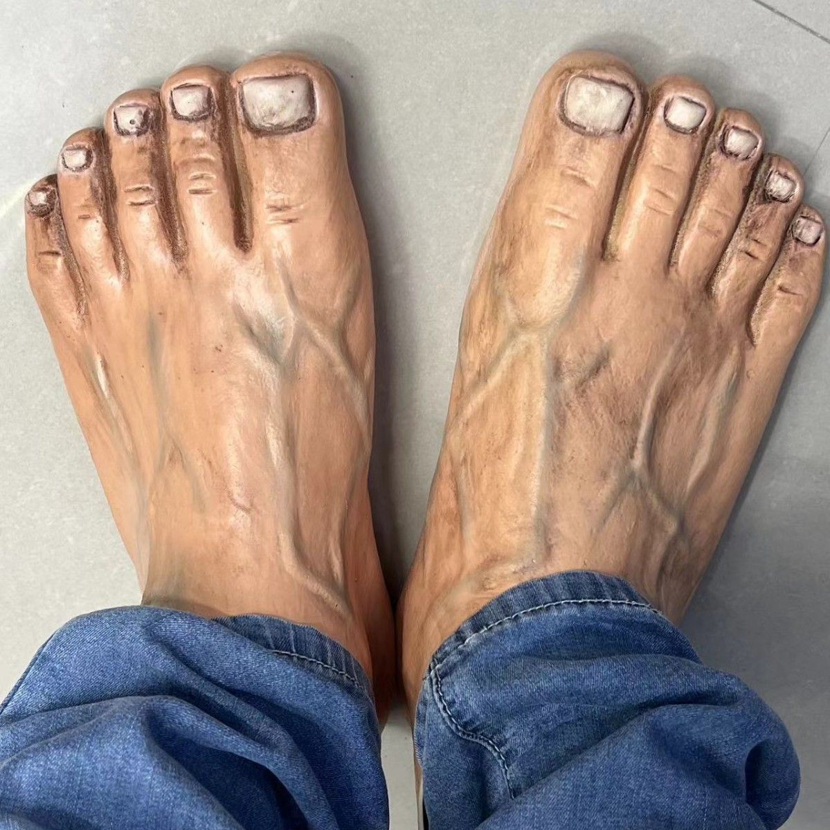 wacky creativity slippers Toe shoes Bigfoot Giant spoof barefoot Red Five Fingers sole Foot shoes toy