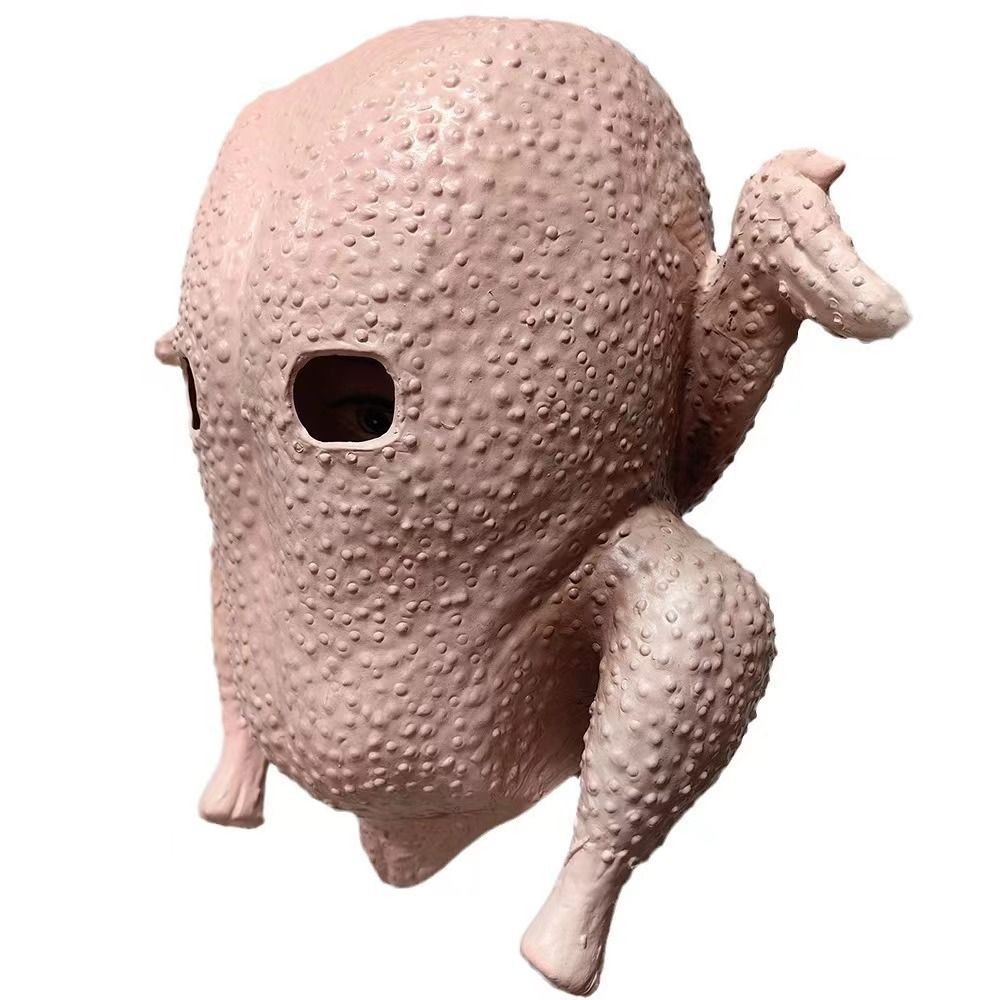 Halloween holidays funny chicken turkey roast chicken mask animal Latex head Set up people wacky