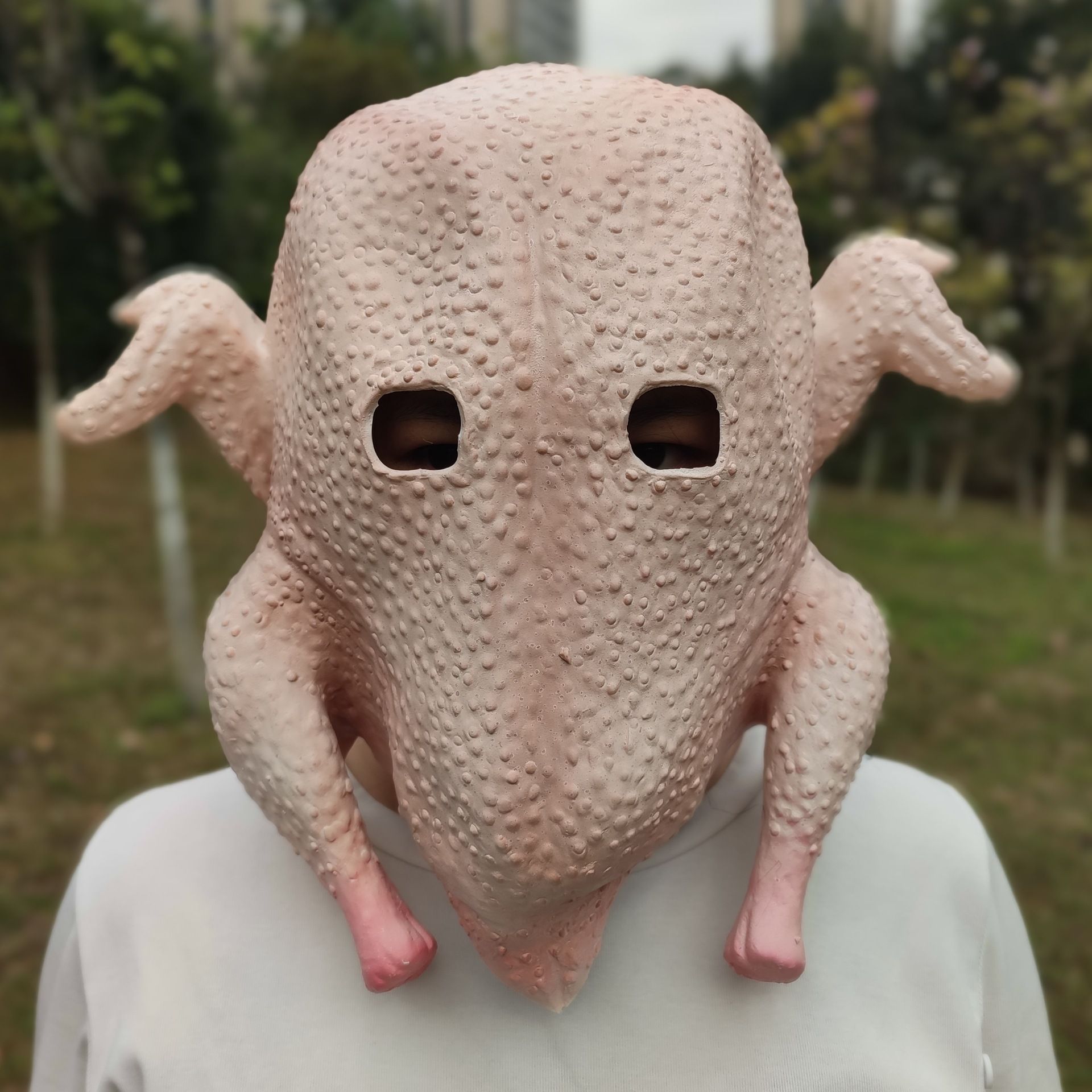 Halloween holidays funny chicken turkey roast chicken mask animal Latex head Set up people wacky