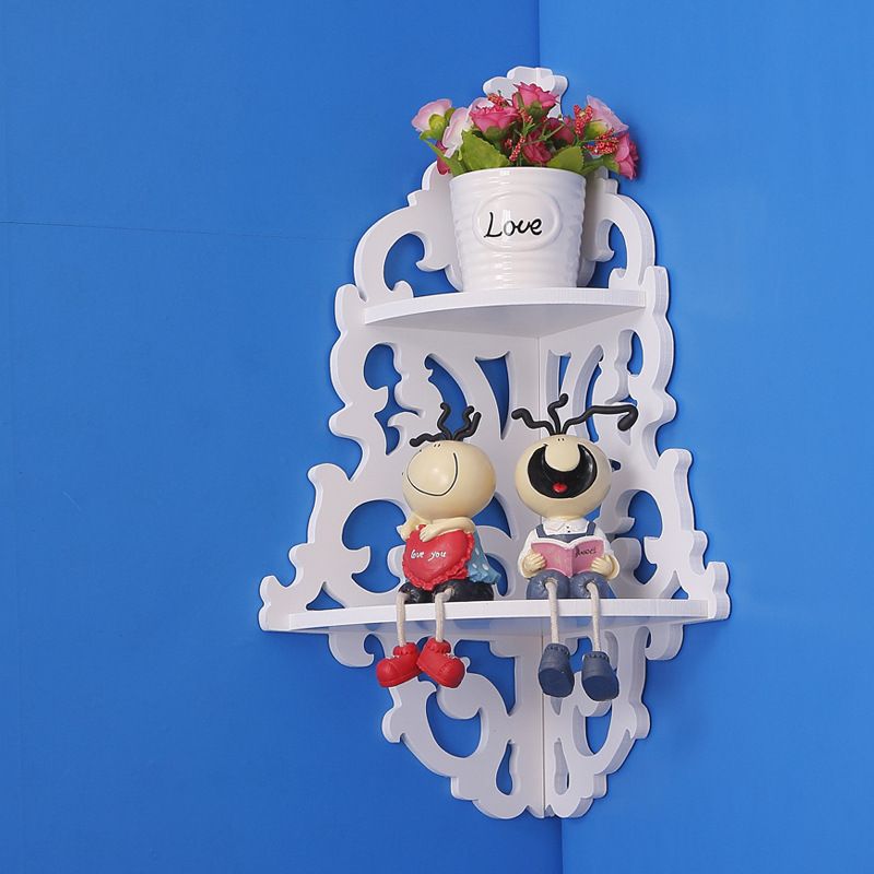 Wall hanging Wall shelving Corner shelf decoration Floating shelf Double shelf DIY shelving White shelving