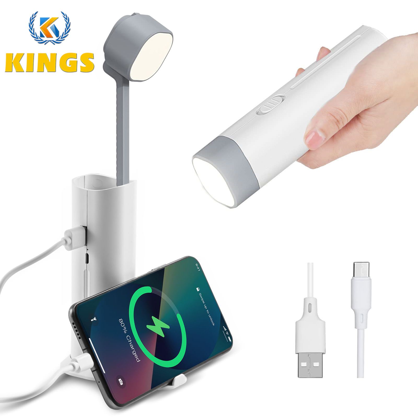 Multifunctional Table Lamp - Adjustable Telescopic Rod Length Table Lamp with Mobile Power Function